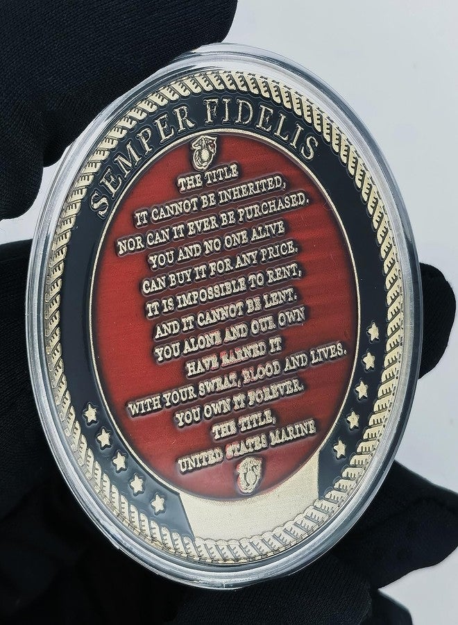 Glamtune US Marine Corps Challenge Coin - Semper Fidelis Tribute Ideal Gift for Marines and Enthusiasts - Image 3